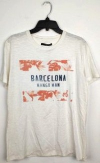 Mens slub jersey s/s round neck t-shirt with pigment print