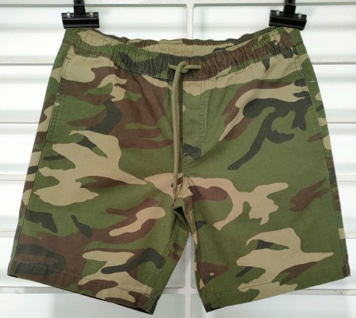 Mens woven shorts (cemo print) elasticated waist with drawstring