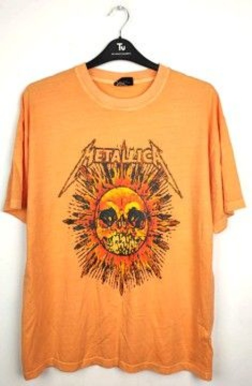 Mens s/s round neck t-shirt with pigment print