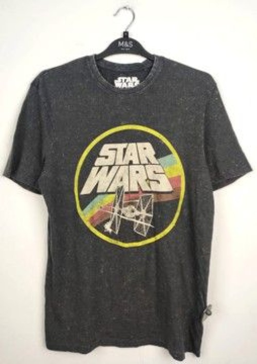 Mens s/s round neck t-shirt with rubber print