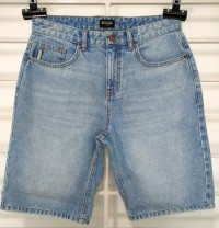 Mens woven shorts (washed denim) 5 pocket elasticated waist